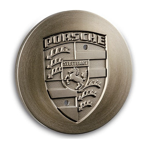 Porsche Center Cap in Platinum Metallic for 924, 928, 944, 964, and 993