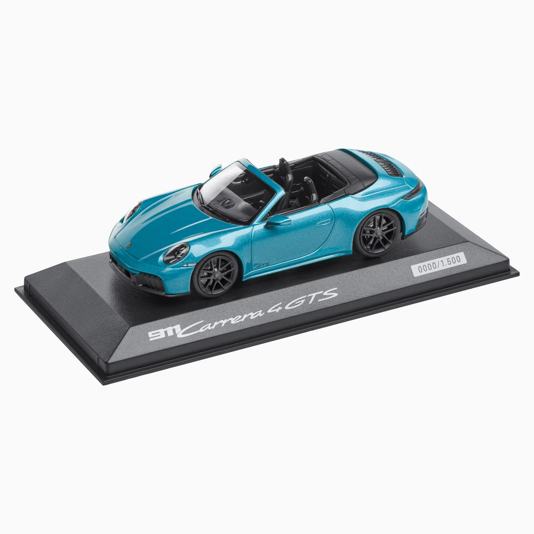 Porsche 911 Carrera 4 GTS Cabriolet (992.2), 1:43 Scale Model Car - Ipanema Blue Metallic