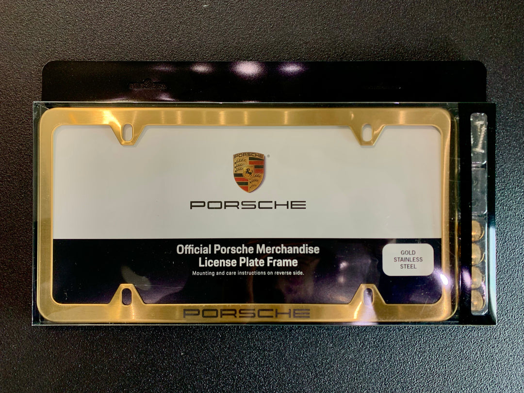 Porsche Slimline License Plate Frame - Gold