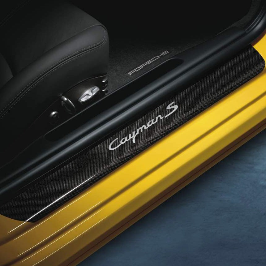 Porsche Door Entry Guards in Carbon