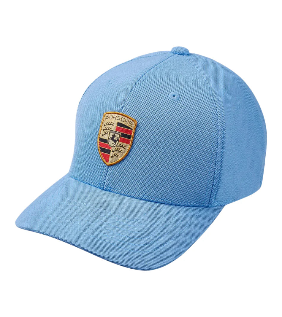 Porsche Crest Baseball Hat - Flex Fit Light Blue