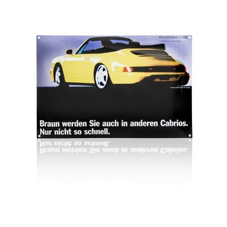 Porsche Classic Enamel Sign - 964 Cabriolet