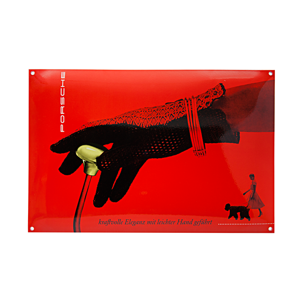 Porsche Classic Enamel Sign - Red Pop Art