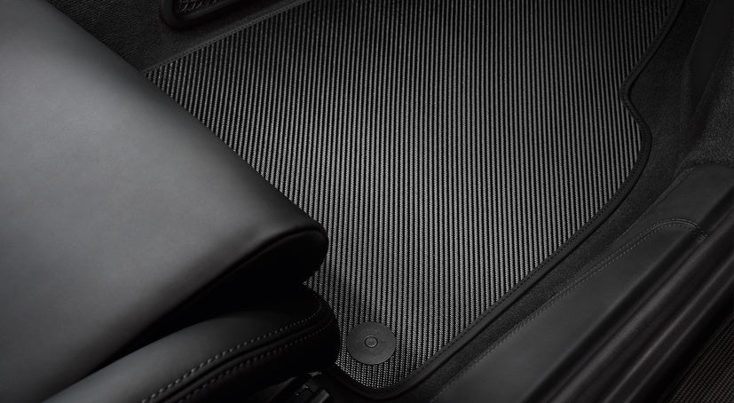 Porsche Carbon Floor Mats With Leather Edging - 911 (991 & 991.2)