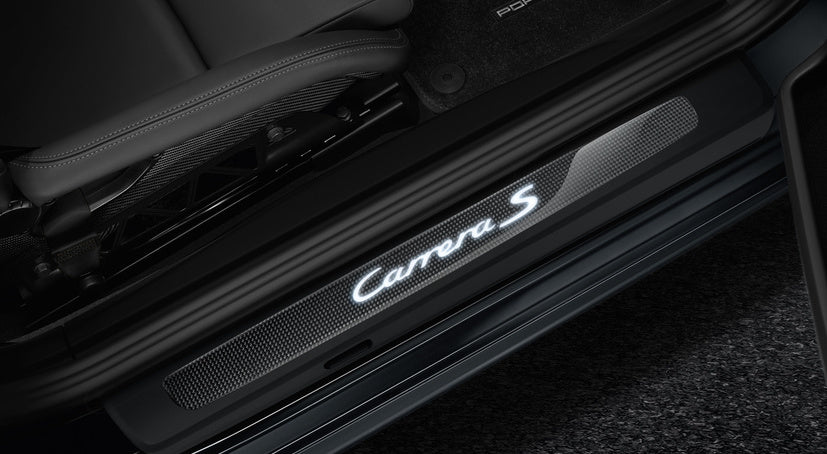 Porsche Illuminated Door Entry Guards In Carbon for 911 (991) - "Carrera"