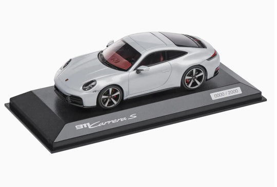 Porsche 911 Carrera S (992.2), 1:43 Scale Model Car - Ice Grey Metallic