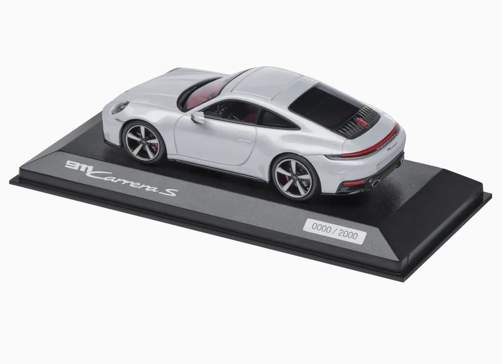 Porsche 911 Carrera S (992.2), 1:43 Scale Model Car - Ice Grey Metallic