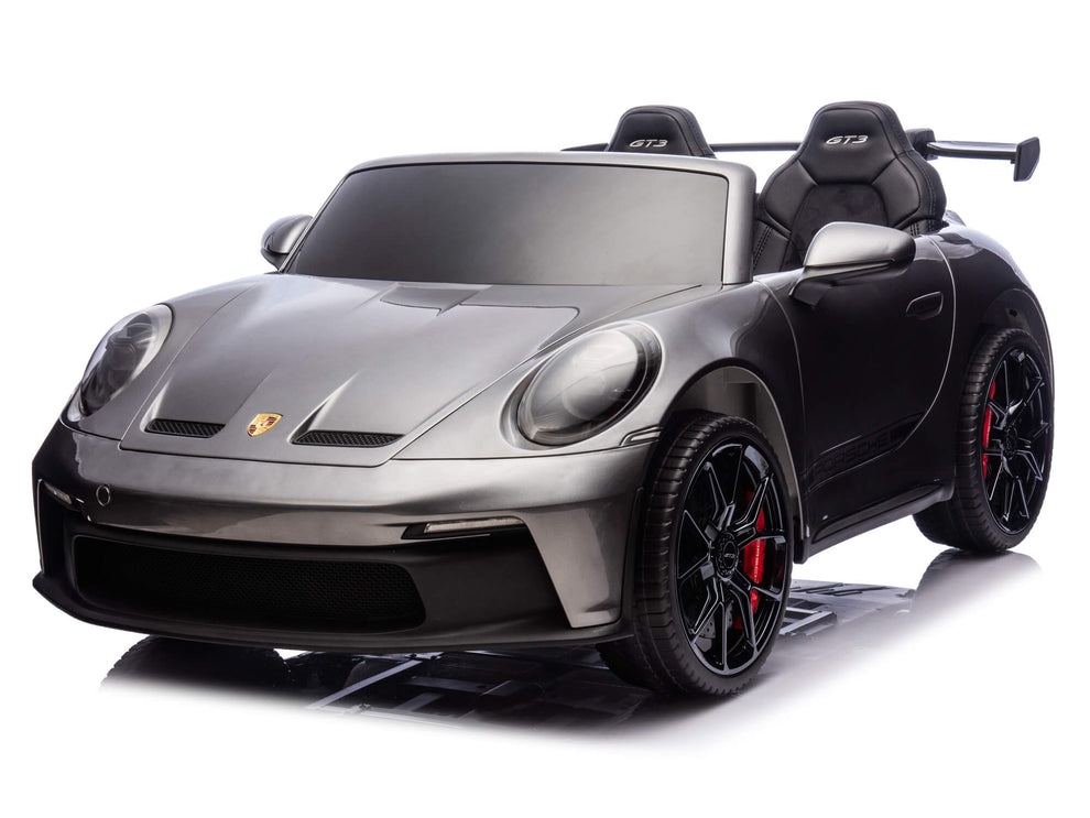 24V Porsche 911 GT3 Kids 2-Seater Ride On Car - Gray