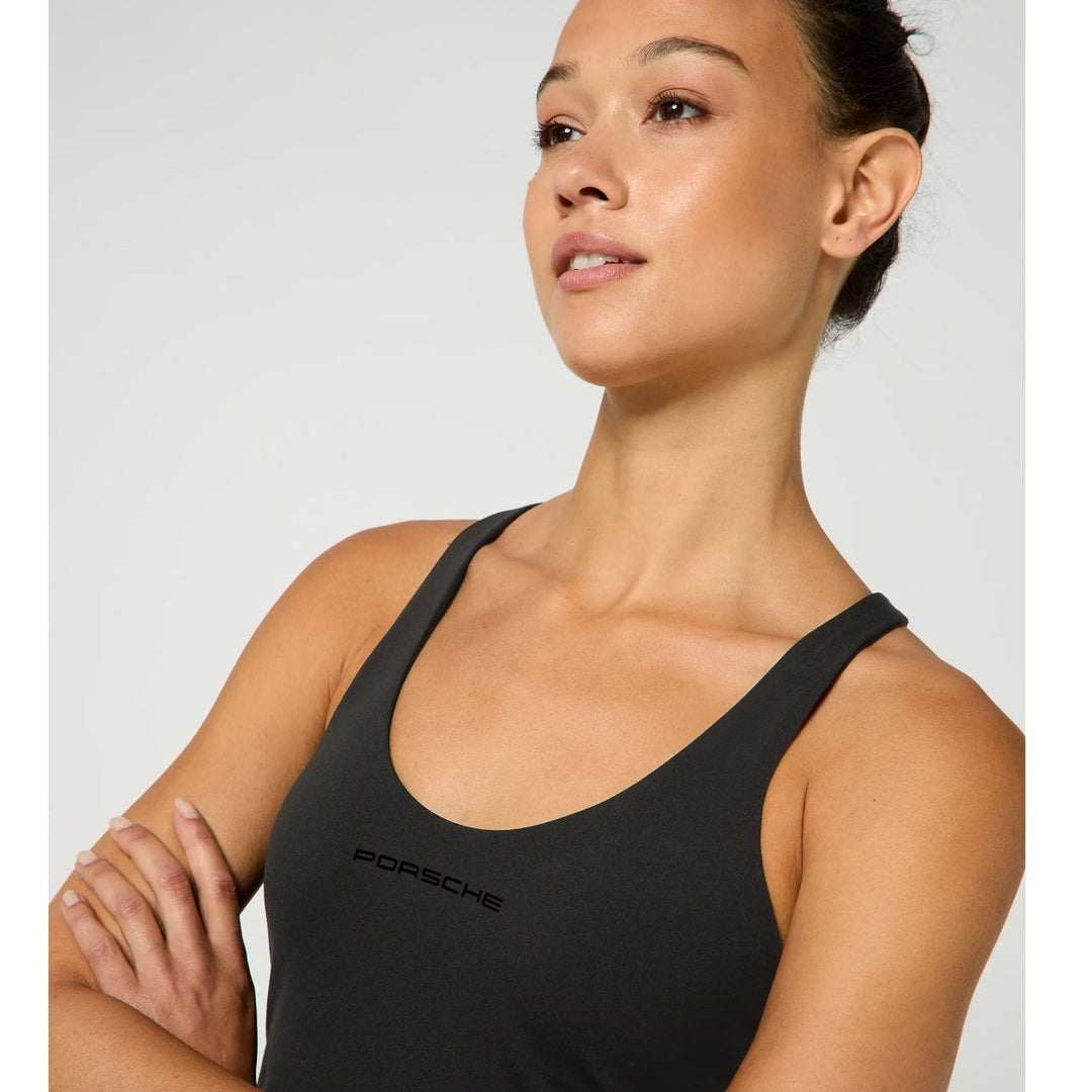 Porsche Crop Top Tank Top (Black) - Cayenne Electric Urban