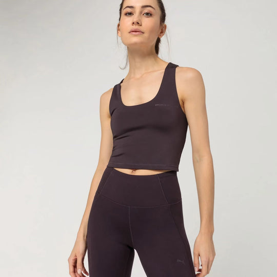 Porsche Crop Top Tank Top (Bramble) Blackberry- Yoga Capsule