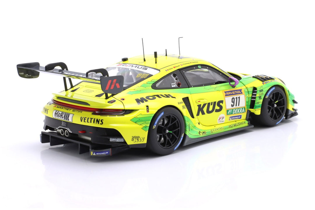 Manthey Grello Porsche 911 GT3 R - 2024 24h Race Nürburgring #911 1/18 Scale Model Car