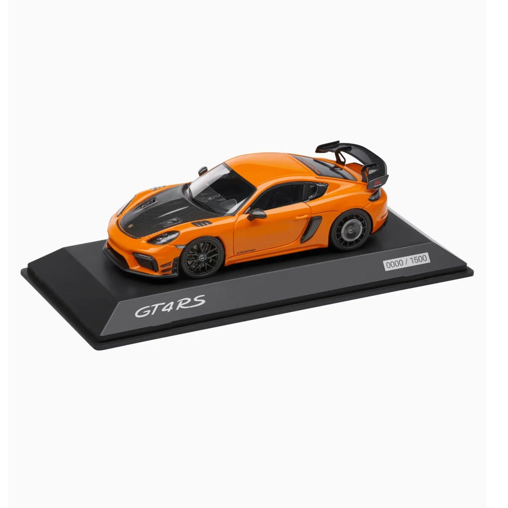 Porsche 718 Cayman GT4 RS (982) with Manthey Kit , 1:43 Scale Model Car - Pastel Orange