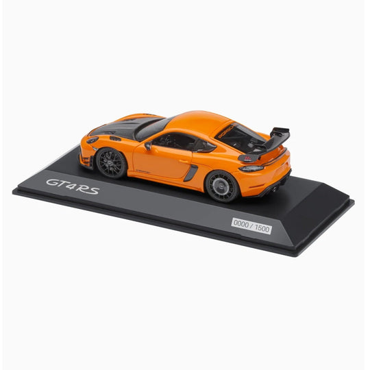 Porsche 718 Cayman GT4 RS (982) with Manthey Kit , 1:43 Scale Model Car - Pastel Orange