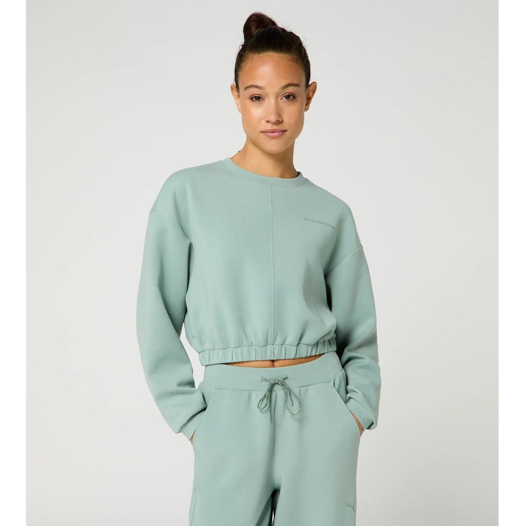 Porsche Women's Crew Neck Sweater (Shade Green) - Cayenne Electric Urban