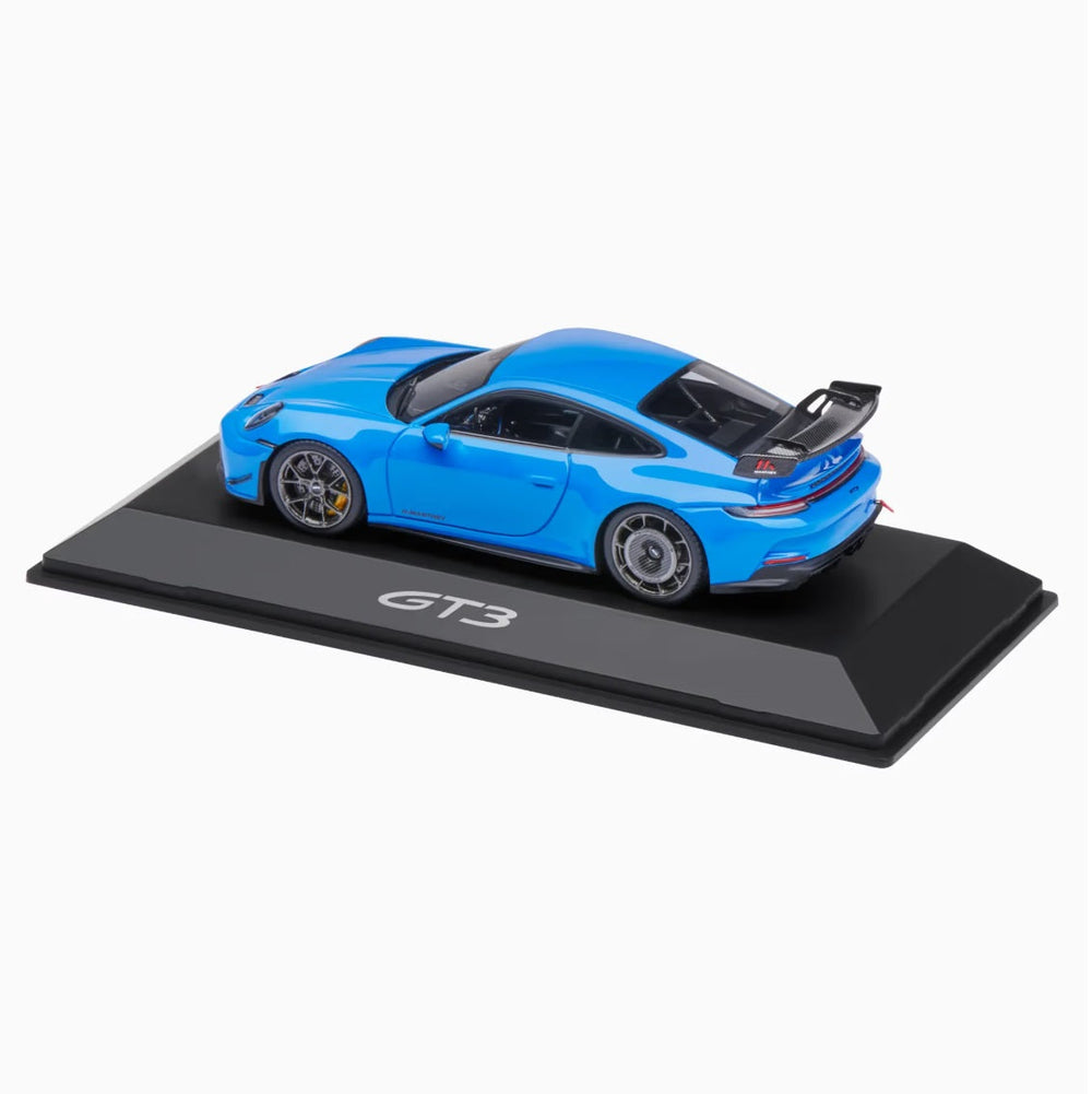 Porsche 911 GT3 RS (992) W/Manthey Kit, 1:43 Scale Model Car - Shark Blue