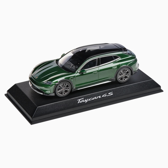 Porsche Taycan 4S Cross Turismo , 1:43 Scale Model Car - Oak Green