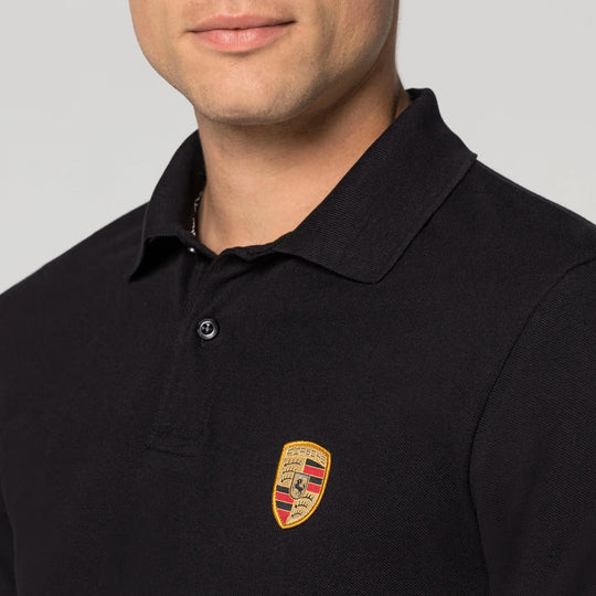Porsche Crest Men's Polo Shirt - Black