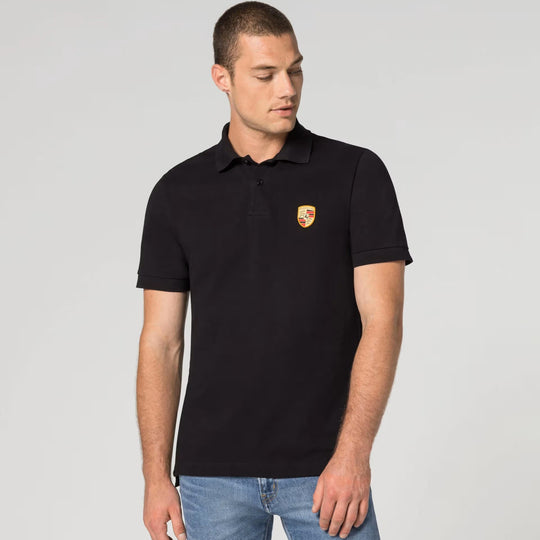 Porsche Crest Men's Polo Shirt - Black