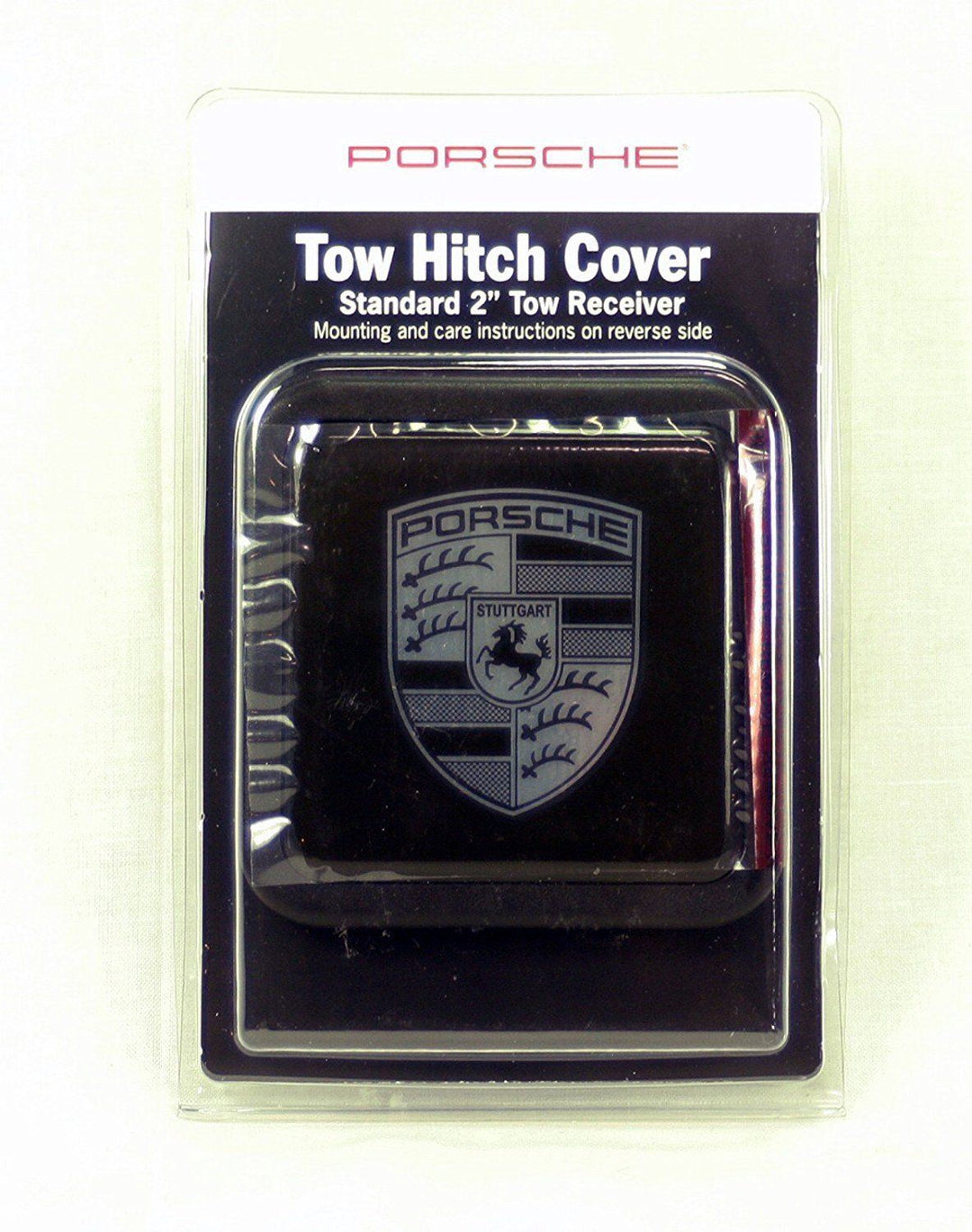Porsche Trailer Hitch Cover - Black or Silver