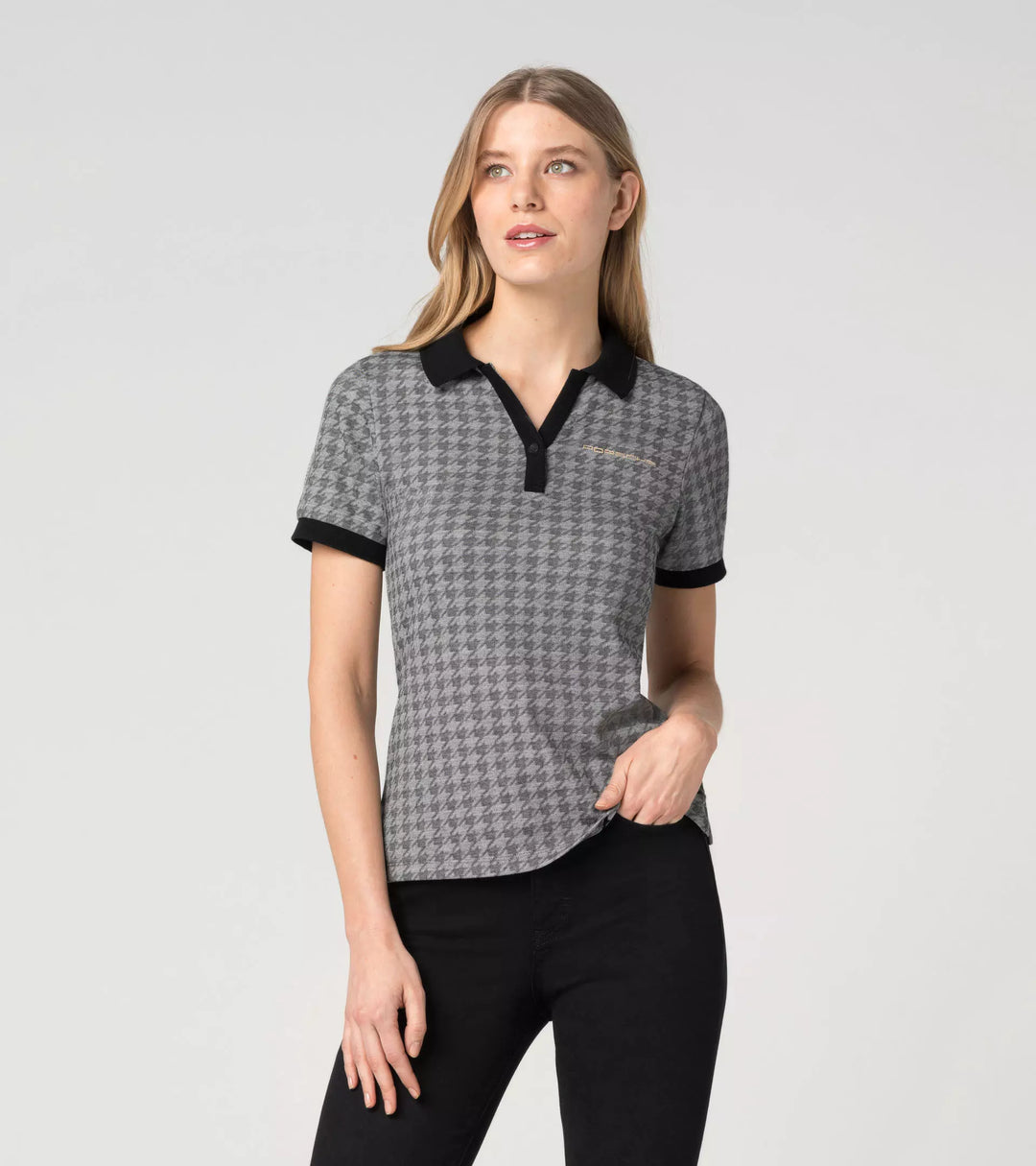 Porsche Women's Polo shirt, Houndstooth - Heritage