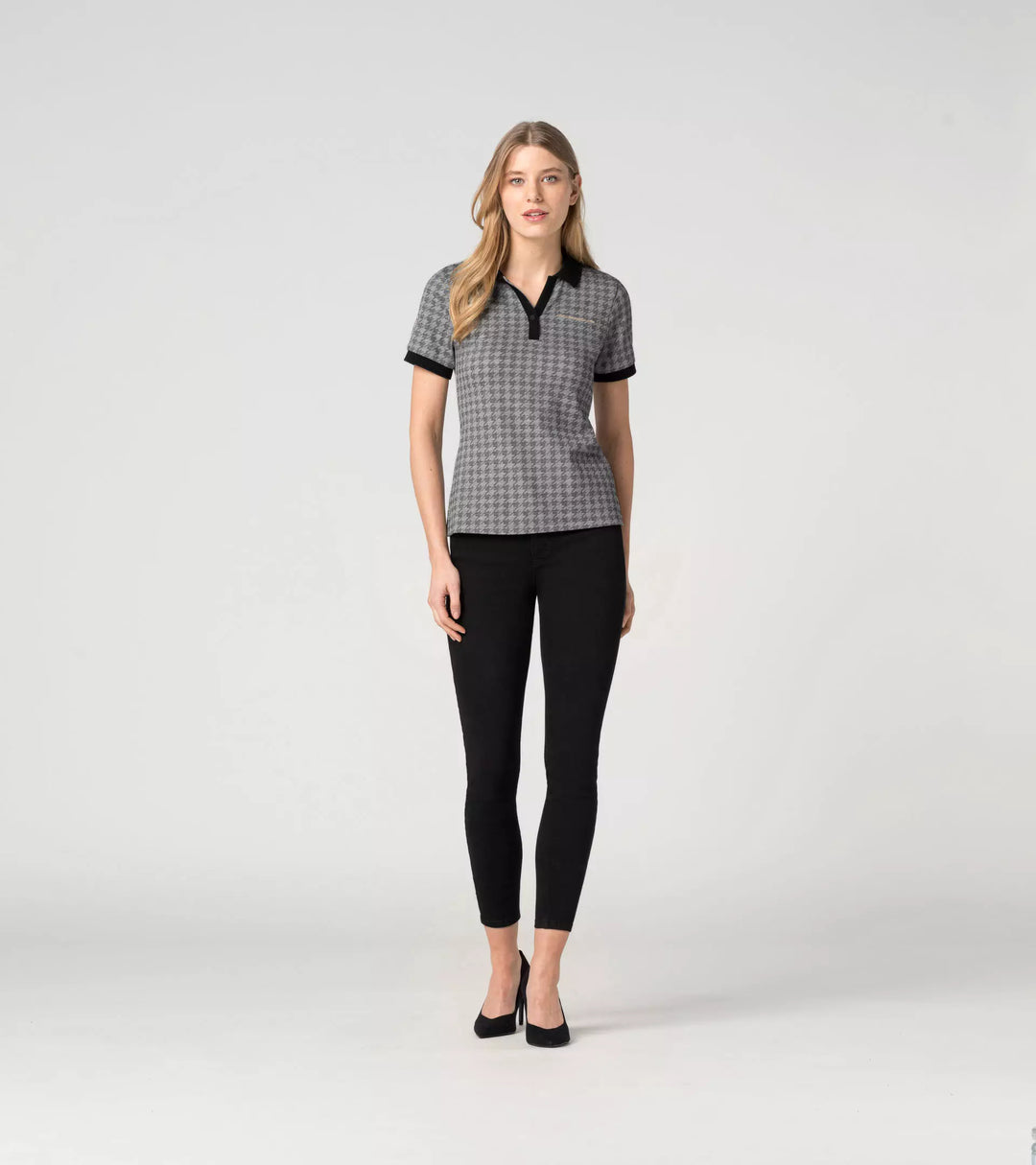 Porsche Women's Polo shirt, Houndstooth - Heritage