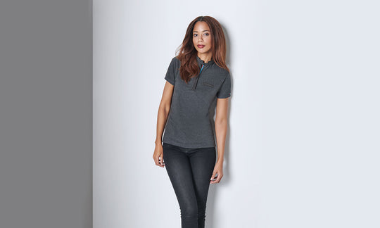 Porsche Women's Polo Shirt, Grey - Classic